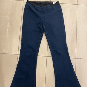 Flare womens blank nyc elastic waist jeans